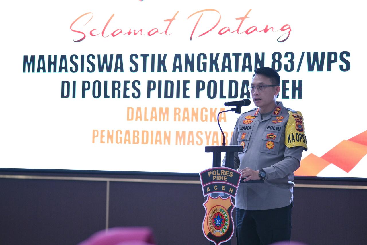 Kapolres Pidie Sambut Mahasiswa STIK Angkatan 83 dalam Kegiatan Pengabdian Masyarakat