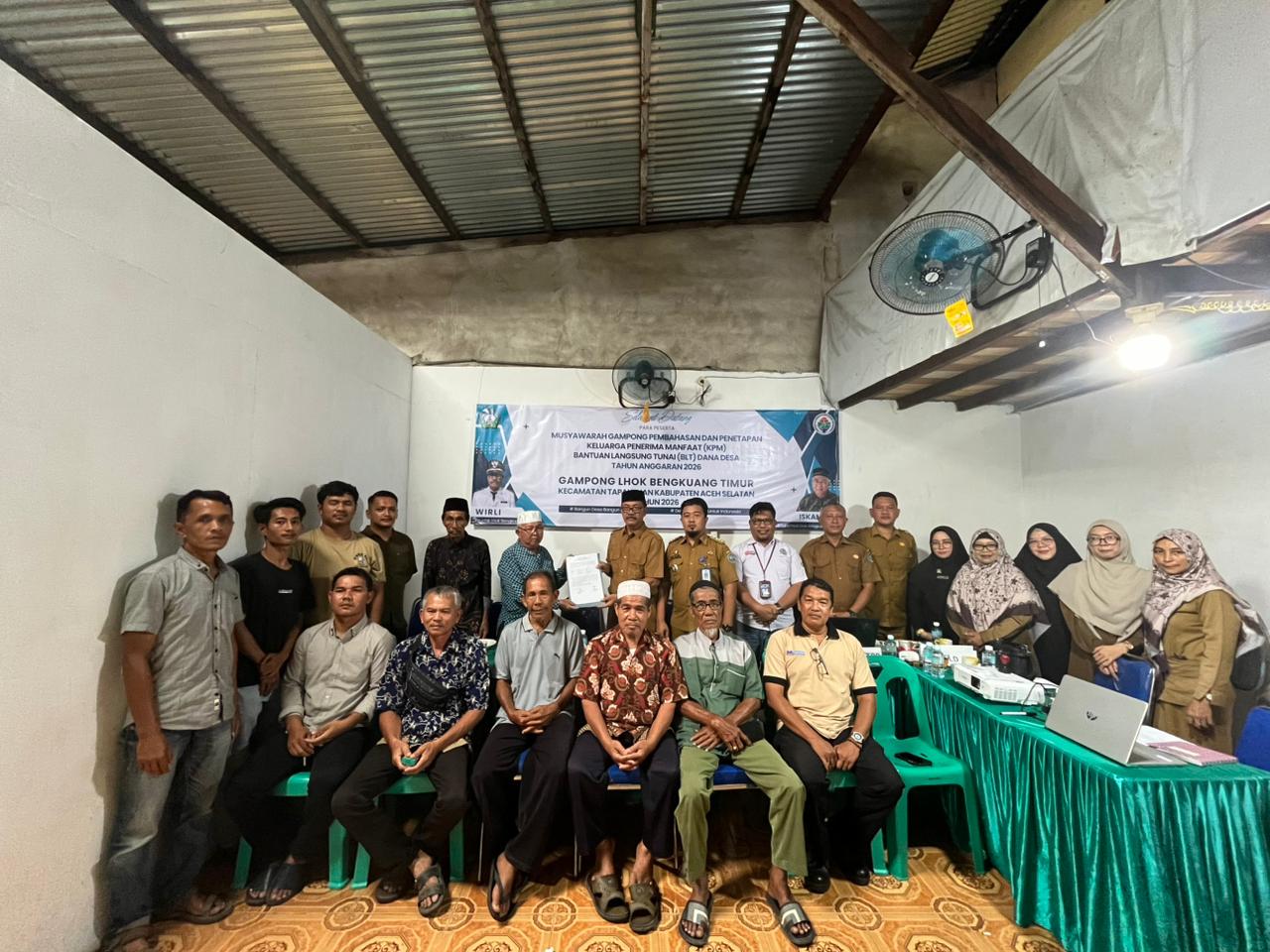 Dihadiri Camat Tapaktuan, Gampong Lhok Bengkuang Timur Selesaikan Musgam KPM BLT Dana Desa Tahun 2026