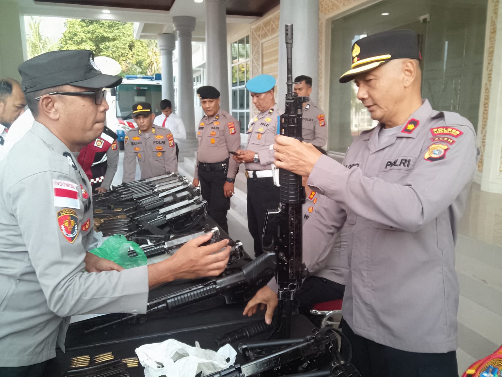 Tindak Lanjut Perintah Kapolda Aceh, Kapolres Aceh Selatan Pimpin Langsung Pemeriksaan Senjata Api Personel