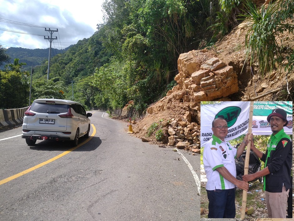 Bekas Longsoran Batu Menggantung di Jalur Tapaktuan–Medan, Ketua RAPI Aceh Selatan Desak Penanganan Cepat
